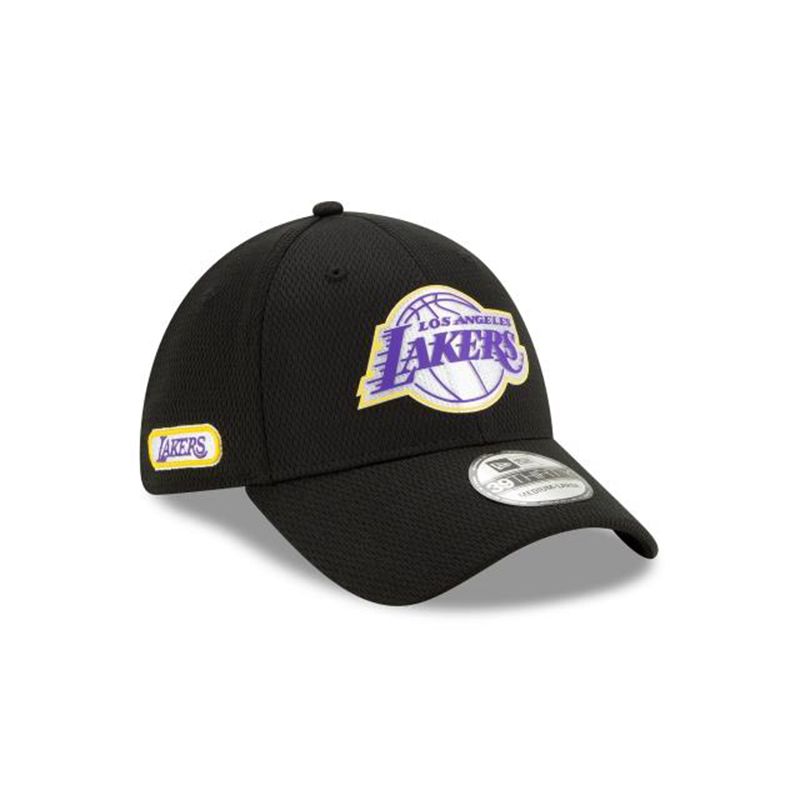 NBA Los Angeles Lakers Authentics Half Series 39Thirty Stretch Fit (GZK8764) - Black New Era Caps